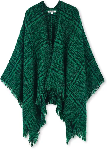 Vista 50 de Moss Rose Chal de viaje para mujer, capa tipo poncho de frente abierto para otoño e invierno