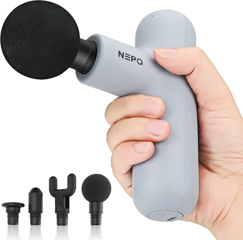 Vista 9 de NEPQ Mini Pistola de Masaje, Potente Pistola de Percusión de Tejido Profundo Portátil para Músculos Fasciales, Masajeador de Cabeza, Cuello