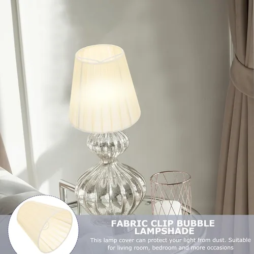 Vista 7 de Baluue Pantallas de lámpara pequeñas – 2 piezas con clip en la pantalla de la lámpara de tela suave de hongos plisados para lámparas de mesa, luces