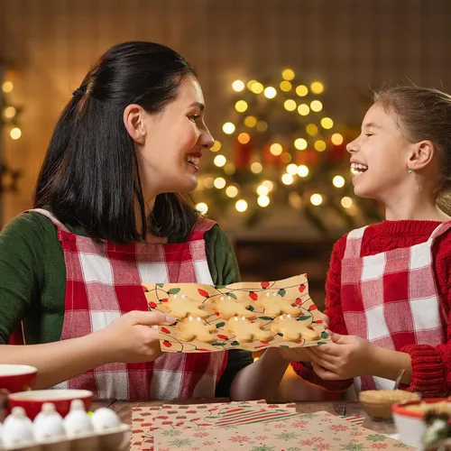 Vista 6 de Maitys 100 hojas de papel encerado de Navidad para alimentos, envoltura