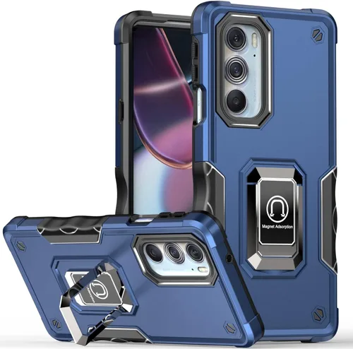 Vista 11 de Funda para Moto Edge Plus 2022/Edge X30/Edge 30 Pro con protector de pantalla, soporte magnético integrado para automóvil, funda protectora para Rojo