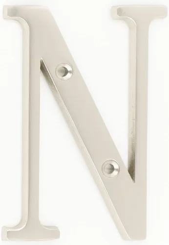 Vista 22 de ZW Hardware B100 - Letra M de latón macizo chapado en níquel mate (4 pulgadas)