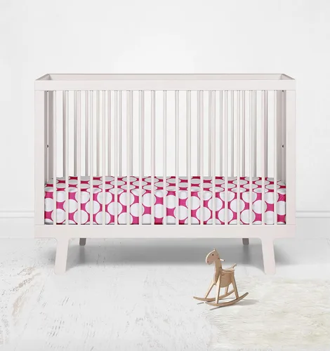 Vista 7 de Bacati - Sábana bajera ajustable para cuna, 100% algodón percal de One Large DOTS - Se adapta a colchones estándar de 28 x 52 x 5 pulgadas para cuna