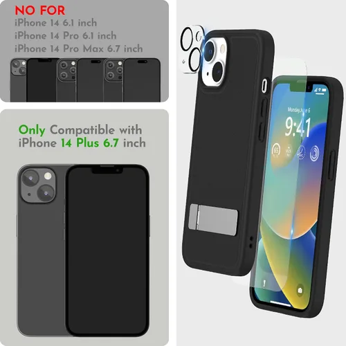 Vista 2 de Funda magnética para iPhone 14 Plus de 6.7 pulgadas (2022), soporte delgado con protector de pantalla compatible con Magsafe a prueba de golpes