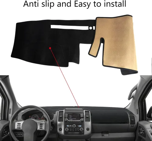 Vista 2 de Protector de alfombra para salpicadero, consola central interior personalizada compatible con Nissan Frontier 2007-2019, Suzuki Equator 2009-2012