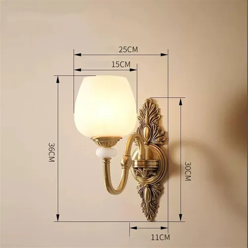 Vista 2 de Wall Lamp Nordic Light Luxury Copper Wall Decoration lamp, TV Background Wall lamp, Hallway Wall lamp Interior Lighting Fixtures Wall Lamp for