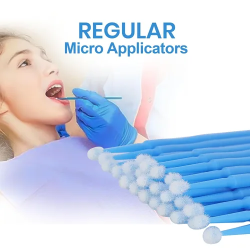 Vista 7 de 400 Unids Micro Aplicadores Dentales Cepillos Microbrush Aplicadores Microbrush Desechables Microswabs Para Extensiones De Pestañas - Azul