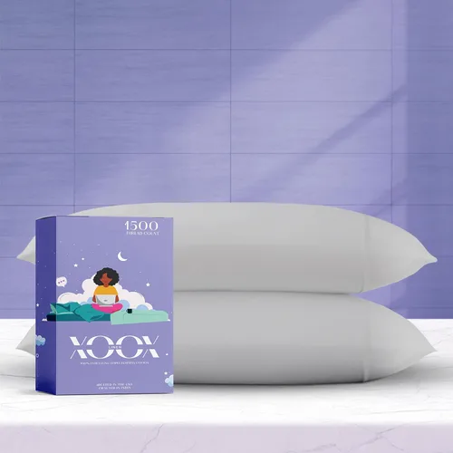 Vista 32 de XOOX Linen Juego de 4 fundas de almohada de algodón egipcio, tamaño Queen, fundas de almohada de lujo de 1500 hilos de alto tamaño estándar