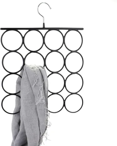 Vista 4 de Tosnail Paquete de 3 anillos de acero antideslizante para bufandas, bufandas, bufandas, soporte para bufandas, colgador de leggings, armario, ahorro