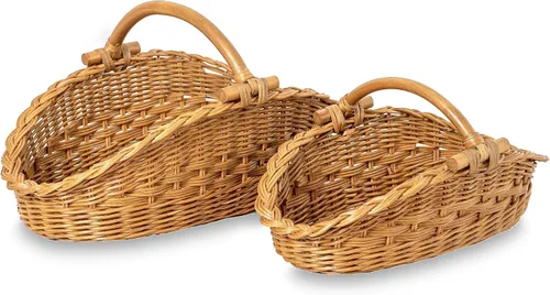 Vista 7 de The Basket Lady Cesta de Mimbre Recolectora, Pequeña, 18.5 pulg. L x 10 pulg. A x 9 pulg. Al, Sandstone (Se Vende Individualmente)