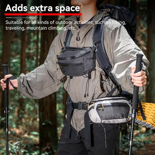 Vista 7 de HIKEMAN - Riñonera para mochila y bolsillo ligero para teléfono Negro