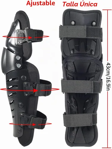Vista 2 de Protectores de rodilla y espinilla para motocicleta, protección de pierna larga a prueba de choques, protección de rodilla para motocicleta doblable