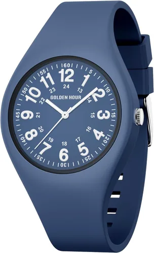 Vista 10 de GOLDEN HOUR Relojes deportivos impermeables analógicos unisex para enfermeras, profesionales médicos, estudiantes, esfera militar brillante y fácil