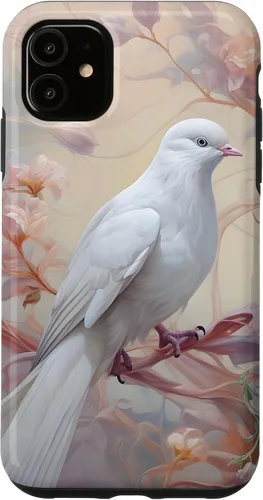 Vista 8 de Funda para iPhone 12 Pro Max Dove of Peace White Dove Pink Floral