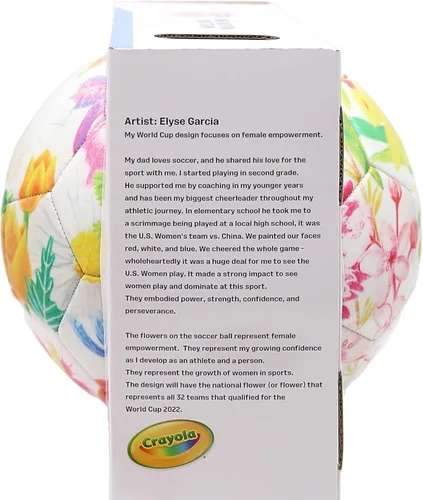 Vista 3 de Icon Sports Balón de fútbol con licencia oficial de la Federación de Fútbol de Estados Unidos, tamaño 5, Crayola & Fox Sport Collaboration Flower