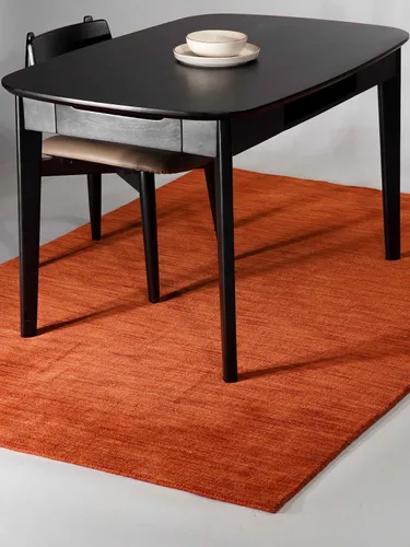 Vista 8 de Alfombras de área de lana anudadas a mano en telar, ecológicas - 10'x10', cuadradas, color aguamarina, diseño liso sólido, alfombras de área gruesas