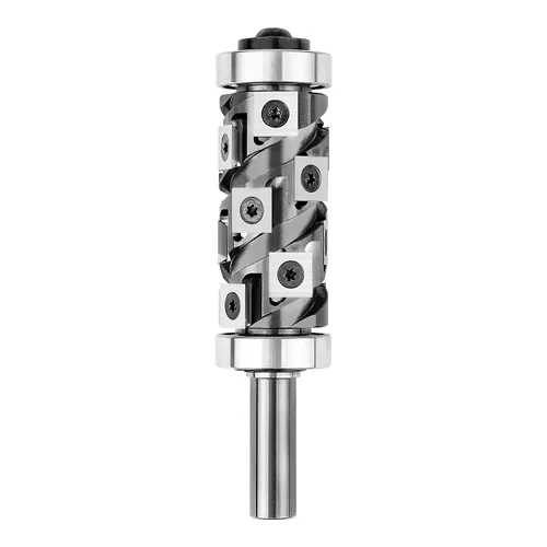Vista 7 de SpeTool Broca de enrutador de carburo en espiral con vástago de 1/2 pulgada, 7 piezas de insertos de carburo reemplazables, patrón de doble