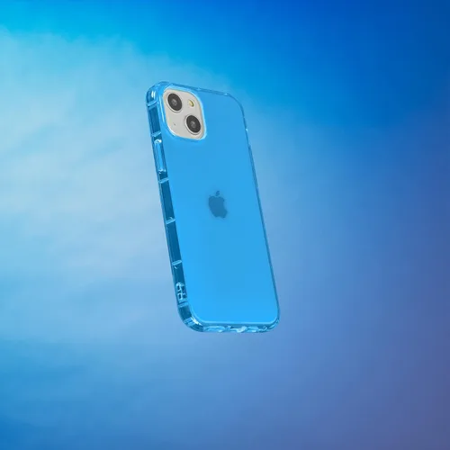 Vista 3 de SteepLab Neon Highlighter - Funda para iPhone 13, funda Grippy Jelly con bolsillos protectores de aire (azul celeste)