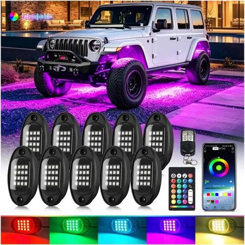 Vista 11 de 1 Cápsula de Repuesto para Cápsula Dañada para Luces de Roca LED RGB Segmentadas de 12v Luz Inferior Multicolor Impermeable de Neón para Jeep