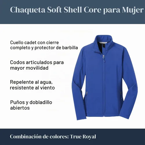 Vista 6 de Port Authority Ladies Core Soft Shell Jacket azul marino (Dress Blue Navy)