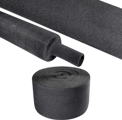 Vista 40 de Tubo de tela trenzada termorretráctil 2 en 1, ajuste ideal para manguera/cable/alambre de forma irregular (1-1/8 pulgadas, 14 pies)