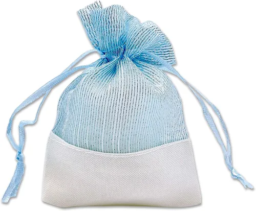 Vista 14 de TheDisplayGuys For Your Modern Living Paquete de 24 bolsas de regalo de lino y organza negra con cordones (XS 3 x 4), recuerdos de fiesta, muestras
