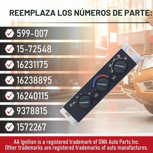Vista 3 de Módulo de control de clima HVAC - Compatible con Cadillac, Chevrolet, GMC - Escalade, C1500, C1500 Suburban, C2500, C2500 Suburban, C3500 - Control