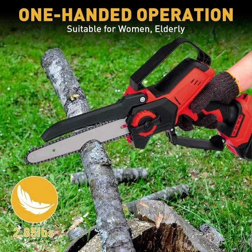 Vista 3 de Mini motosierra inalámbrica para batería Milwaukee M18, motosierra eléctrica sin escobillas de 6 y 8 pulgadas, sierra de mano engrasadora automática