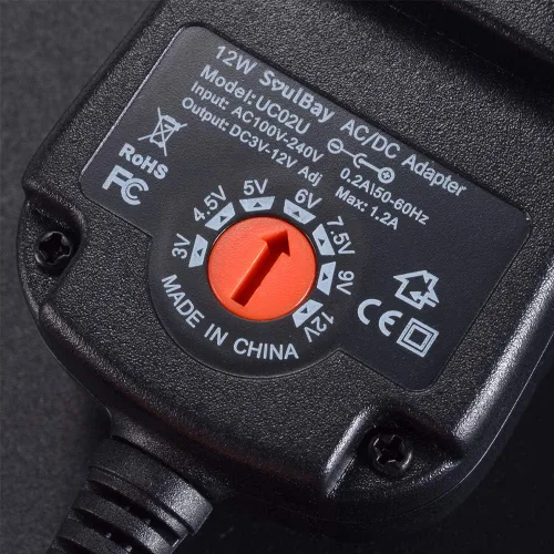 Vista 7 de SoulBay – Adaptador de CC/CA de multi voltios, universal, 12 W, cambio de fuente de poder con 6 enchufes adaptadores a elección, apto