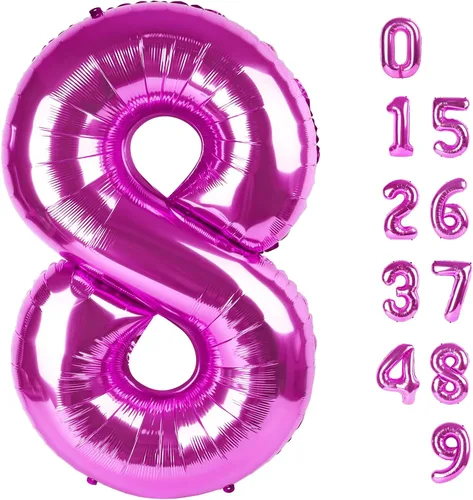 Vista 63 de Globos con números de 40 pulgadas, color negro, para decoraciones de cumpleaños de 10 a 100 años Jumbo 40In & Vibrant Color, With Hanging Holes