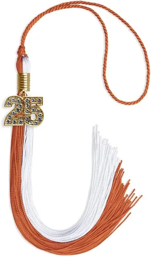 Vista 8 de Endea Graduation Borla de doble color con dije dorado (negro/oro brillante, 2022)