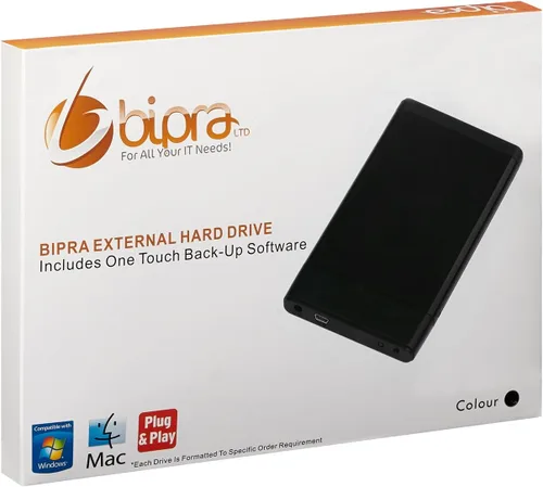 Vista 5 de Disco duro portátil externo incluye software de respaldo de un toque, negro, FAT32 (80 GB)