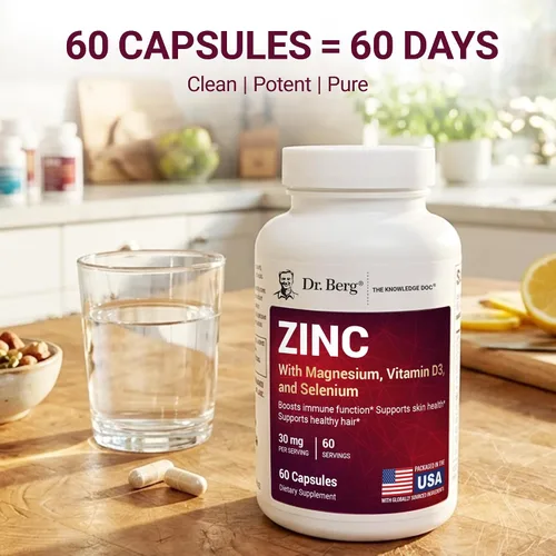 Vista 8 de Dr. Berg Zinc 30mg mejorado con magnesio, vitamina D3, selenio y cobre – Suplementos de zinc para hombres y mujeres – Zinc quelado para apoyo