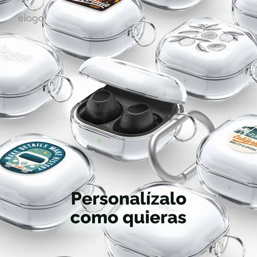 Vista 7 de elago Funda transparente compatible con Samsung Galaxy Buds FE (2023), material de TPU de alta calidad, recortes precisos, protección contra caídas