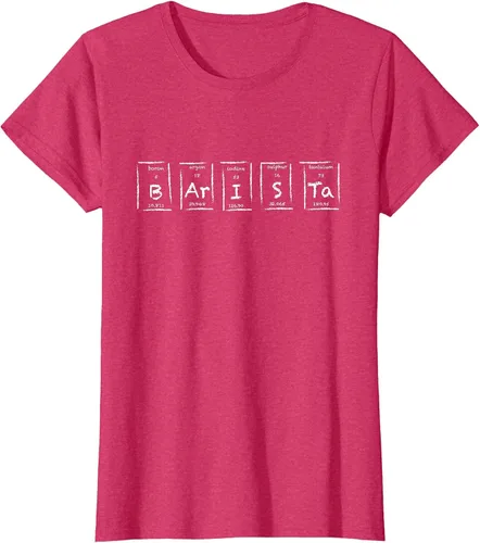 Vista 27 de Barista Espresso Latte Cappuccino Coffee Periodic Table T-Shirt Asphalt Grey