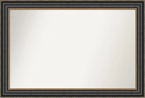 Vista 496 de Amanti Art Espejo personalizado, espejo de baño negro puente, espejo de pared o espejo de tocador de baño sobre el fregadero (26 x 26 pulgadas)