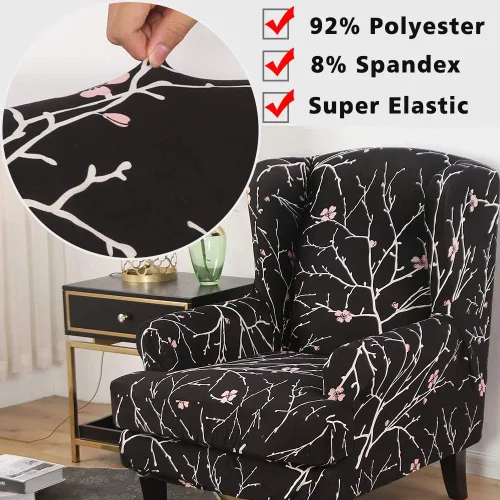Vista 2 de GULI Wingback - Funda para silla de 2 piezas, fundas para silla de sillón, fundas de elastano para sofá, protector de muebles, lavable a máquina