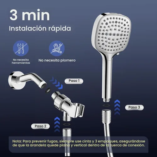 Vista 7 de Cabezal de ducha filtrado con portátil, 7 filtros de cabezal
