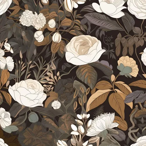 Vista 21 de Papel tapiz floral para despegar y pegar, papel de contacto negro/beige, flores de peonía grandes de 17.5 x 118 pulgadas, papel mural vintage