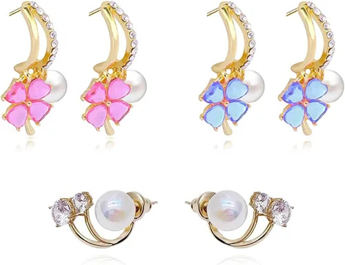 Vista 17 de Lymphatic Earrings for Women Silver Zircon Hoop Huggie Earrings Dainty Fashion Jewelry Gifts A1ï¼ 2 pares de pendientes linfáticos dorados