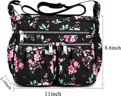 Vista 2 de Nawoshow Bolso de hombro para mujer, con múltiples bolsillos, bolso cruzado con asa superior
