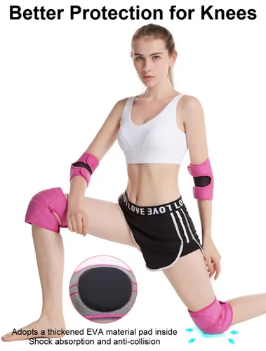 Vista 2 de SUJAYU Rodilleras para mujeres y hombres, rodilleras suaves para baile, voleibol, para mujeres y hombres, equipo de lucha, almohadilla de choque