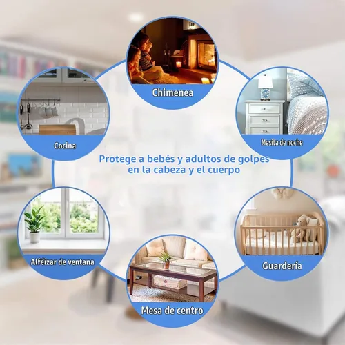 Vista 8 de Protector de Bordes 100% Silicona, Protectores Transparentes de Esquinas a Prueba de Bebés, Adhesivo Suave con Cinta Pre-Aplicada para Seguridad