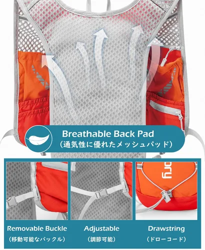 Vista 4 de TRIWONDER Mochila de hidratación para correr, chaleco de agua ligero para hombres y mujeres, paquete de agua de hidratación para ciclismo, correr