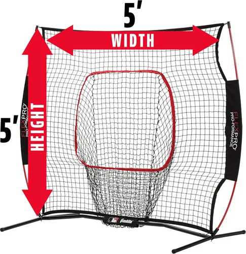 Vista 2 de Franklin Sports MLB Flexpro Baseball + Softball Net - 7' x 7' & 5' x 5' Travel Training Nets for Batting Practice, Pitching + Hitting