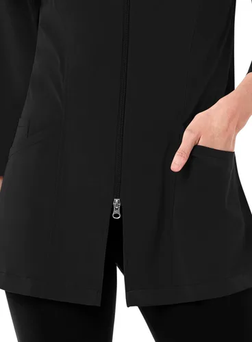 Vista 3 de Maevn Chaqueta de laboratorio médico de manga 3/4 para mujer inteligente Negro