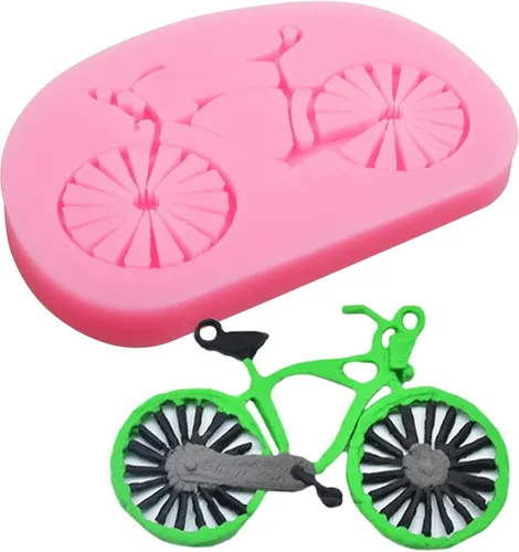 Vista 8 de Moldes de silicona para motocicleta, 4 piezas, herramientas de bicicleta, molde de fondant de chocolate para decoración de pasteles, dulces