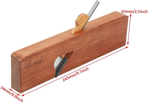 Vista 4 de Herramienta de mano de avión de madera de palisandro para madera de corte de madera herramienta de carpintería de 9.646 in