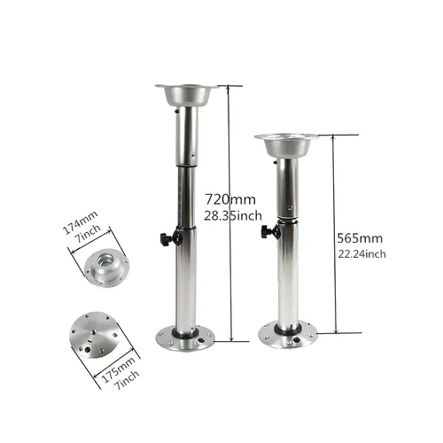 Vista 7 de Soporte de pedestal de mesa ajustable, base de pedestal de mesa con altura ajustable de 22 a 28 pulgadas, base de mesa de restaurante, base