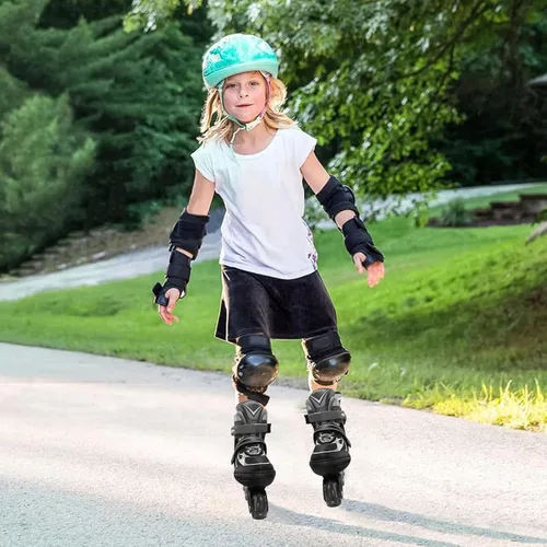 Vista 6 de Patines en línea ajustables para niños y adolescentes de 4 a 16 años, todas las 8 ruedas de patines en línea se iluminan, seguras y divertidas